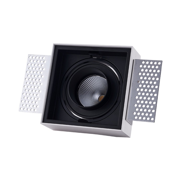 Spoturi LED incastrate, 3000K, design ultra-subtire, set de 3, dimabil, rotativ