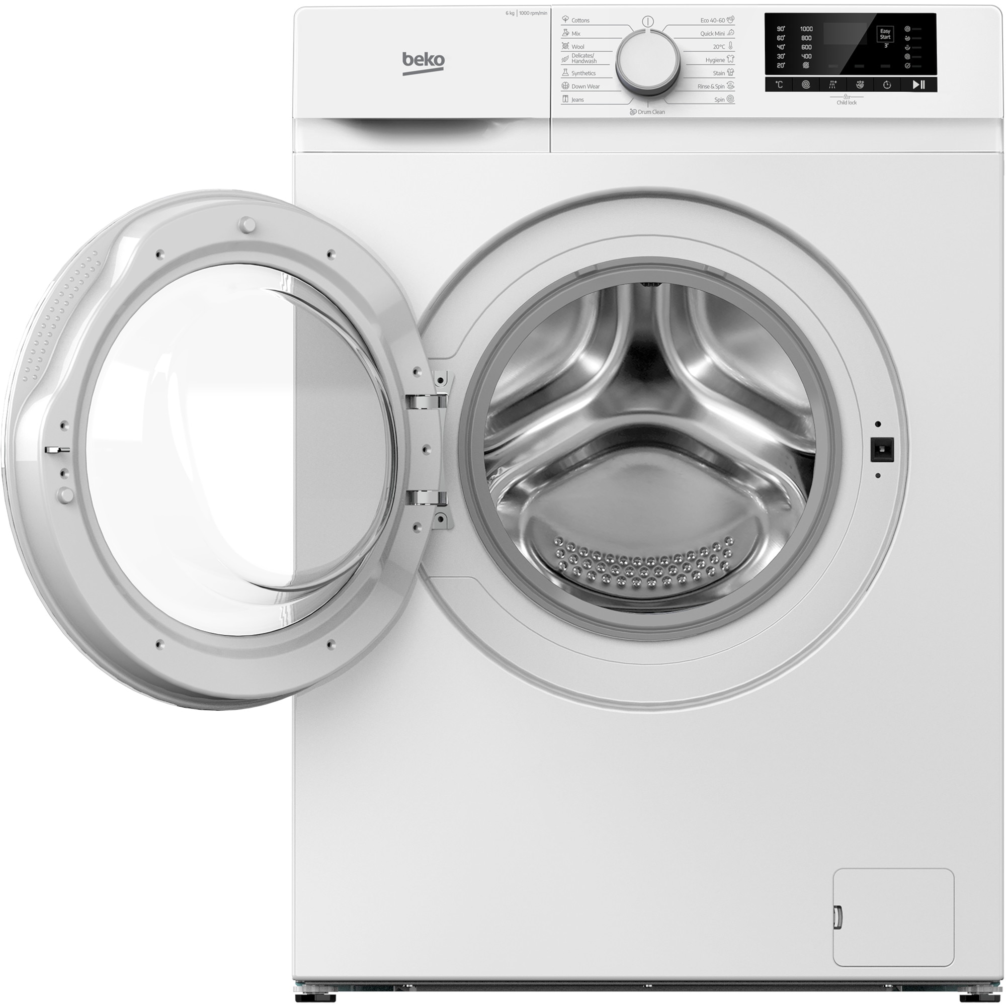 Masina de Spalat Rufe Frontala, Beko, B1WFK2604WEE Alb 6KG 1000RPM 15 Programe