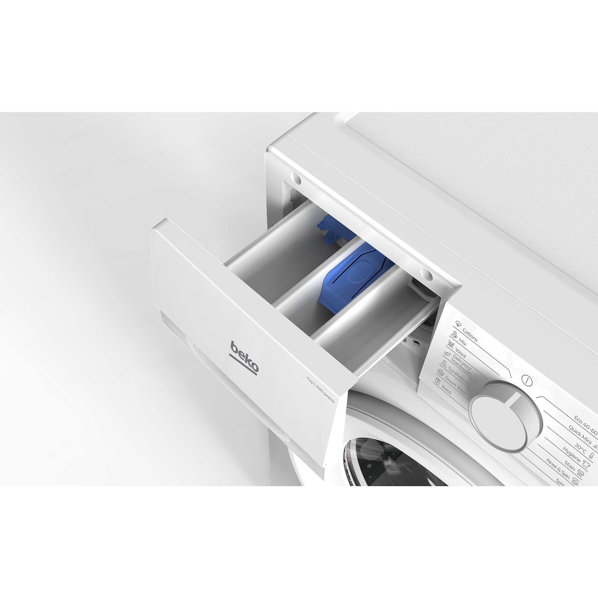 Masina de Spalat Rufe Frontala, Beko, B1WFK2604WEE Alb 6KG 1000RPM 15 Programe