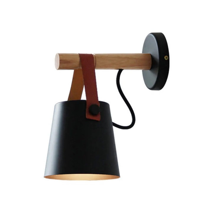 Modern LED fali lámpa, északi dizájn, fekete, E27, változatos méretek