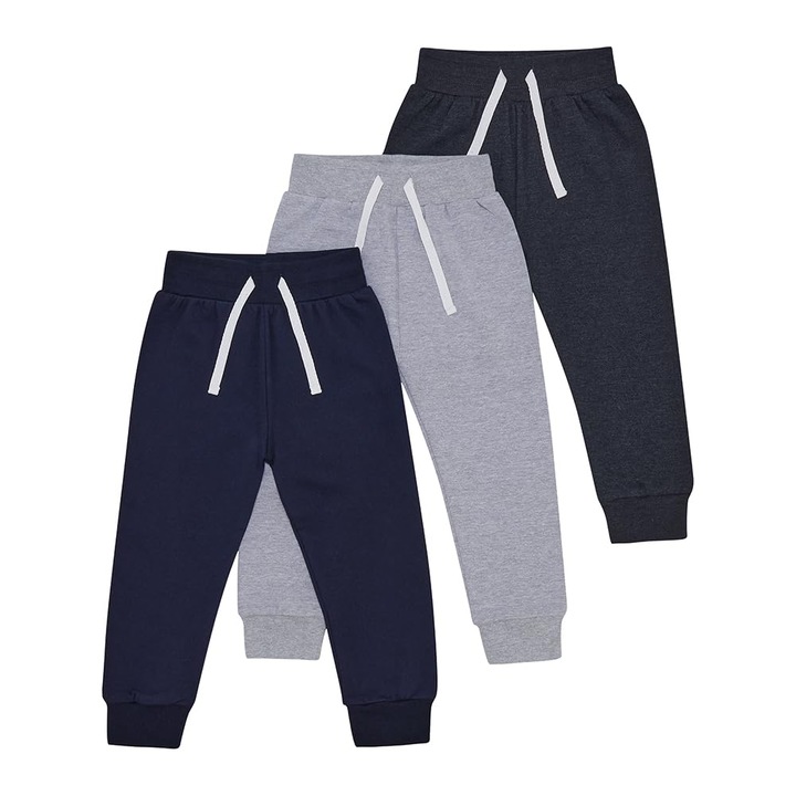 Set 3 pantaloni de trening pentru copii, caldurosi si confortabili – multicolor, 3-4 ani