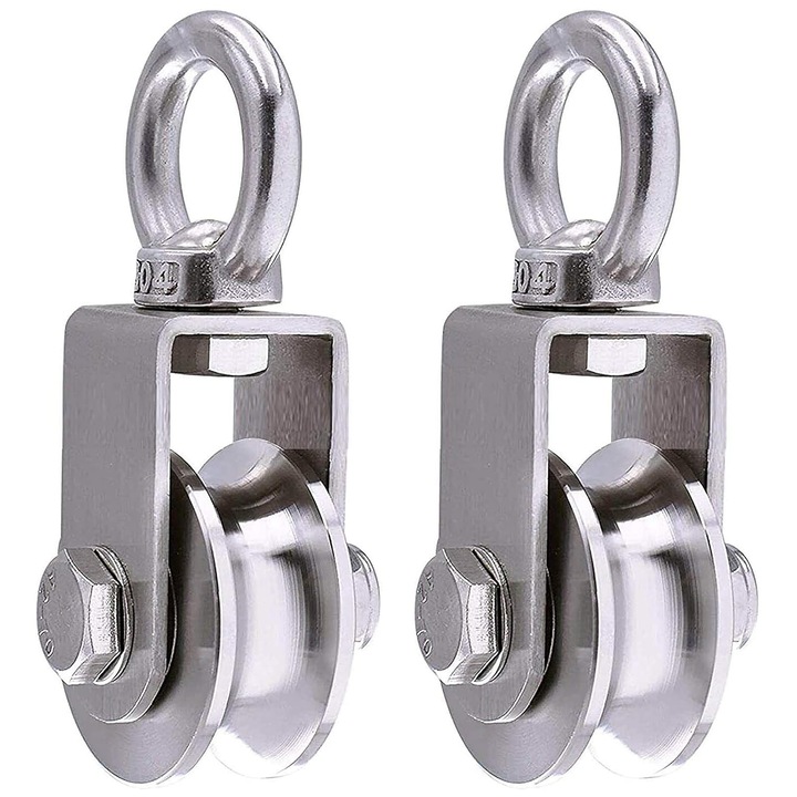 Bloc pully din otel inoxidabil 304, capacitate maxima 700kg, pentru sfoara de canepa/cablu de otel, 1-8mm