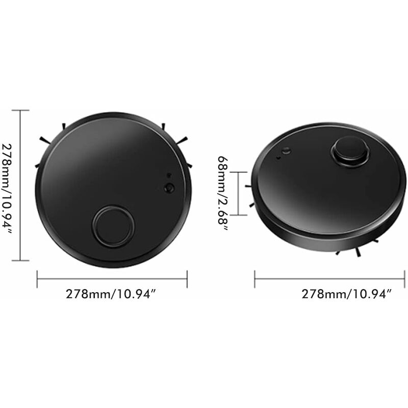 Aspirator robot 3 in 1, functie de mop, design subtire 6.8 cm, putere de aspiratie 1500, detectare obstacole
