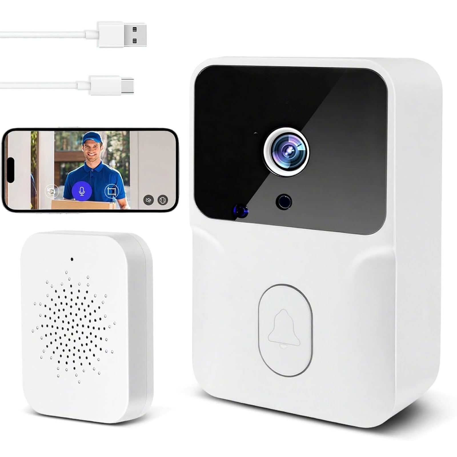 Sonerie wireless video, asskanaer, Sonerie video smart, Videointerfon ...