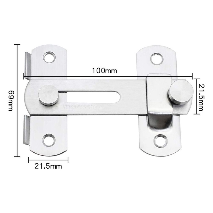 Broaste din inox, set de 2 bucati, 100x70x20mm, pentru usi si feronerie
