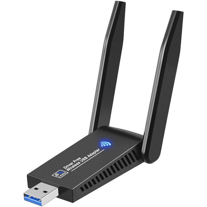 Adaptor WiFi Dual, 1300 Mbps, USB 3.0, 2.4G/5.8GHz, Negru