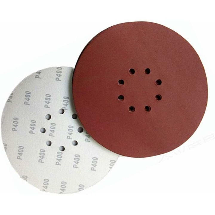 Set discuri abrazive 60 buc, 225 mm, 10 granulatii P40/60/100/120/180/240, 8 gauri, pentru slefuire