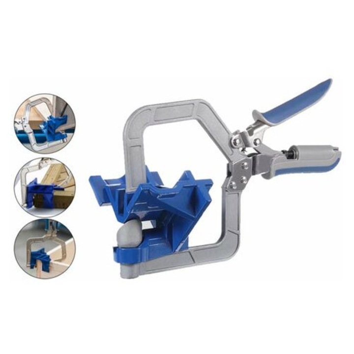 Derékszögű C-bilincs, szorító készlet, cink, rozsdaálló, ergonomikus kialakítás