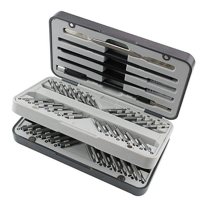 Комплект от 66 магнитни отвертки, прецизни накрайници, дръжка от алуминиева сплав, ръчни инструменти