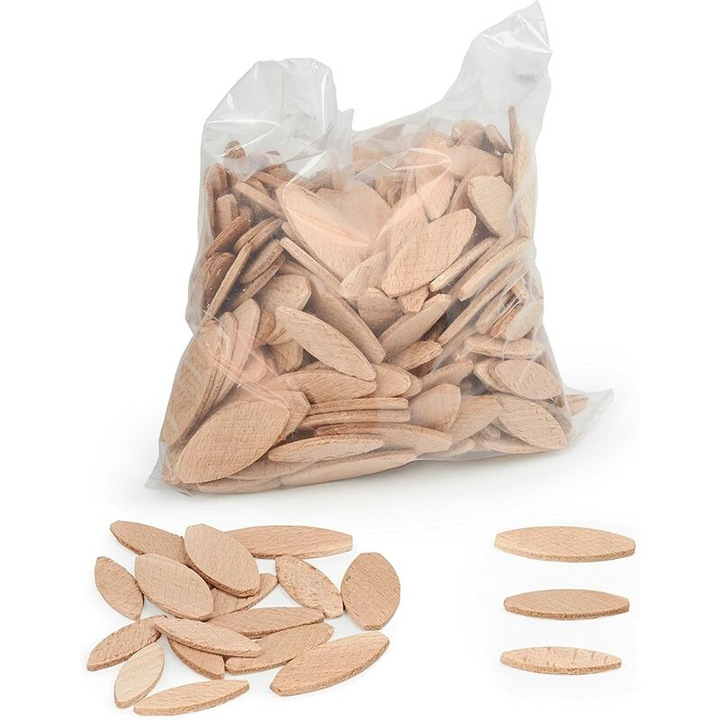 Set de 100 dibluri din lemn de fag, Lamello 20, 10, 0, calitate industriala, utilizare usoara