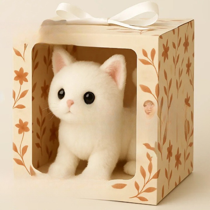 Caine robotic interactiv, jucarie de plus, misca si latra, culoare maro, dimensiuni 30x20cm