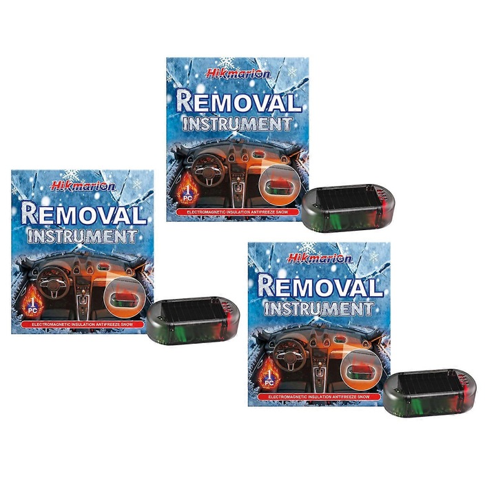 Set de 3 dispozitive de deszapezire electromagnetice pentru masina, alimentate solar, ABS, multicolor