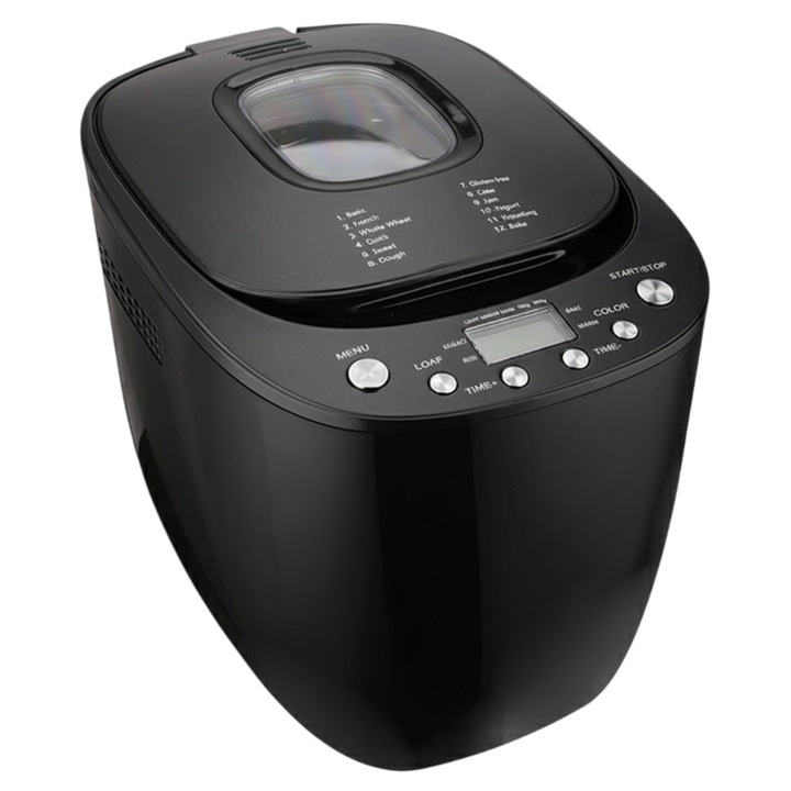 Masina de copt paine, 550 W putere, 900 g capacitate, 12 programe coacere, 60 min. pastrare