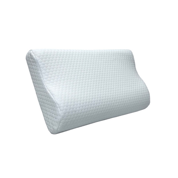 Perna cu curbe patrata cu rebound lent, perna cu miez de spuma cu memorie spatiala pentru adult, 50×30×7/10cm