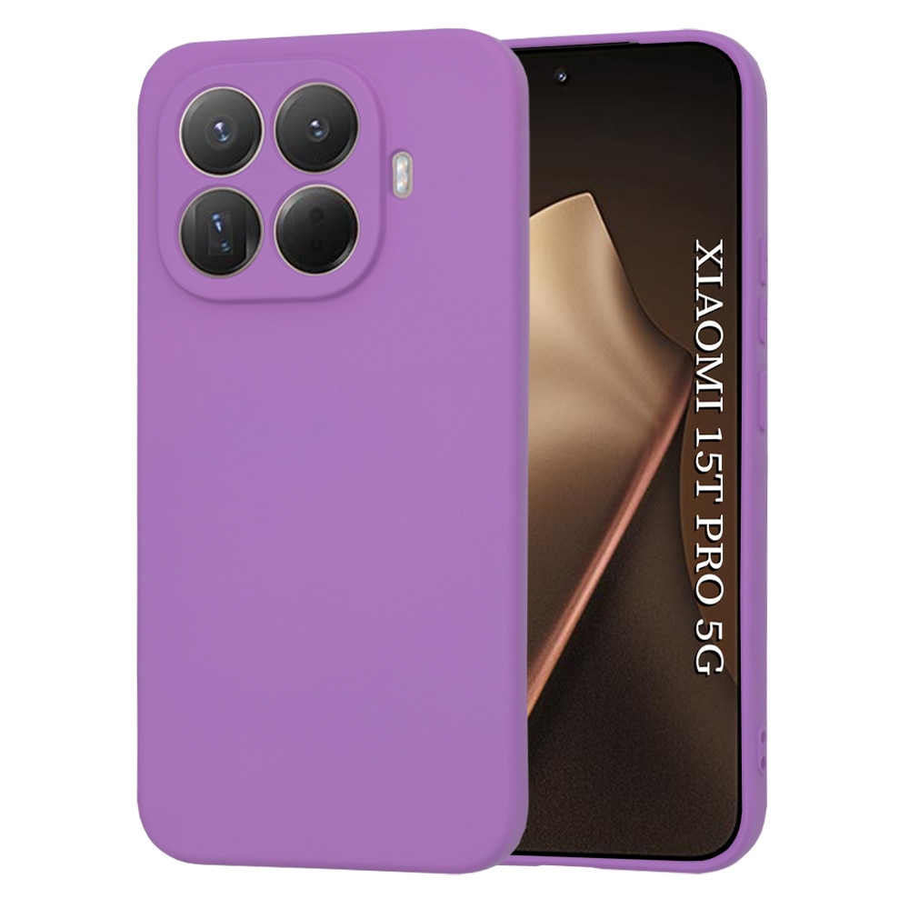 Husa pentru Xiaomi 15T Pro, SKYDDAR INNOVATION, din Silicon Catifelat, SoftElegance, set cu sticker, Mov