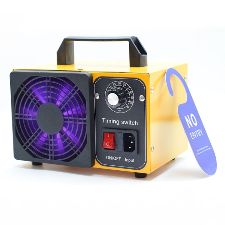 60.000 mg/h dupla ventilátoros ózongenerátor, nagy kapacitású ózon szageltávolító, légtisztító, ionizátor és szagtalanító autóba, otthonba, füst, háziállatok, ipar, pince, kereskedelmi célra, WALALLA