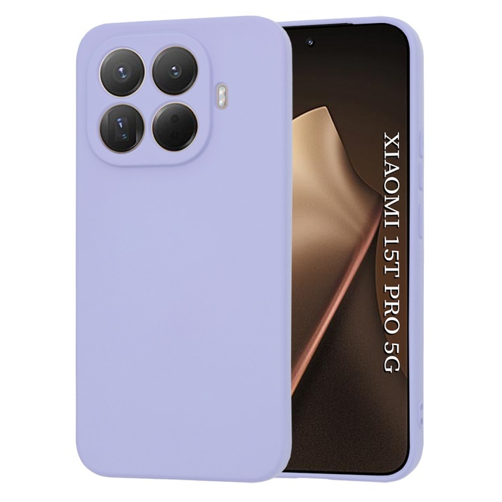 Husa pentru Xiaomi 15T Pro, SKYDDAR INNOVATION, din Silicon Catifelat, SoftElegance, set cu sticker, Violet