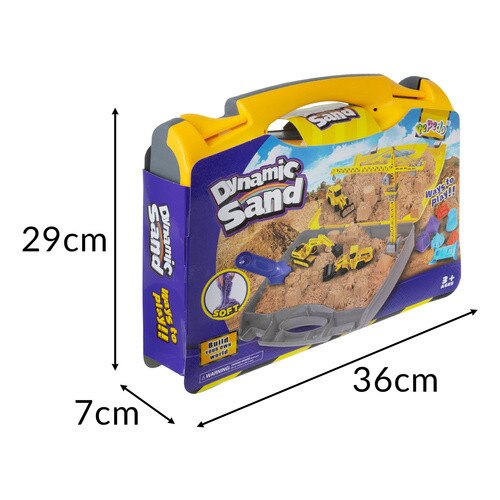 Set nisip creativ cu santier constructii XXL, Nisipar portabil in