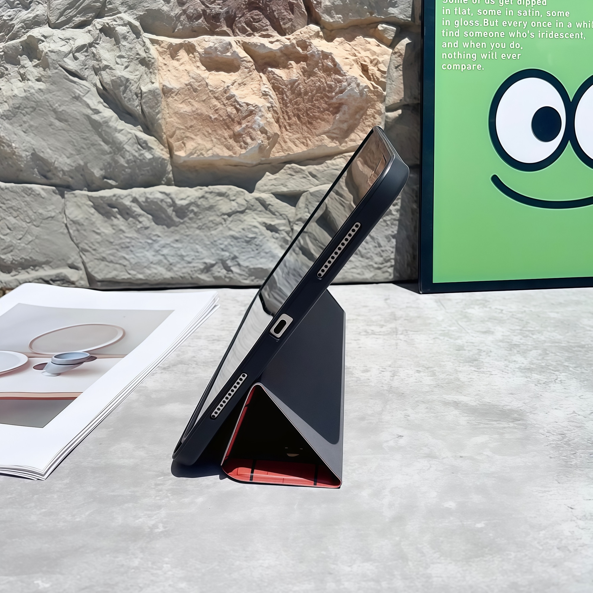 Husa Smart Cover pentru iPad 10 10.9" (2022) / iPad 11 11" (2025), Design Super Mario 3D cu Figurina in Relief, Stand Pliabil, Slot pentru Pen, Protectie Anti-soc, Albastru