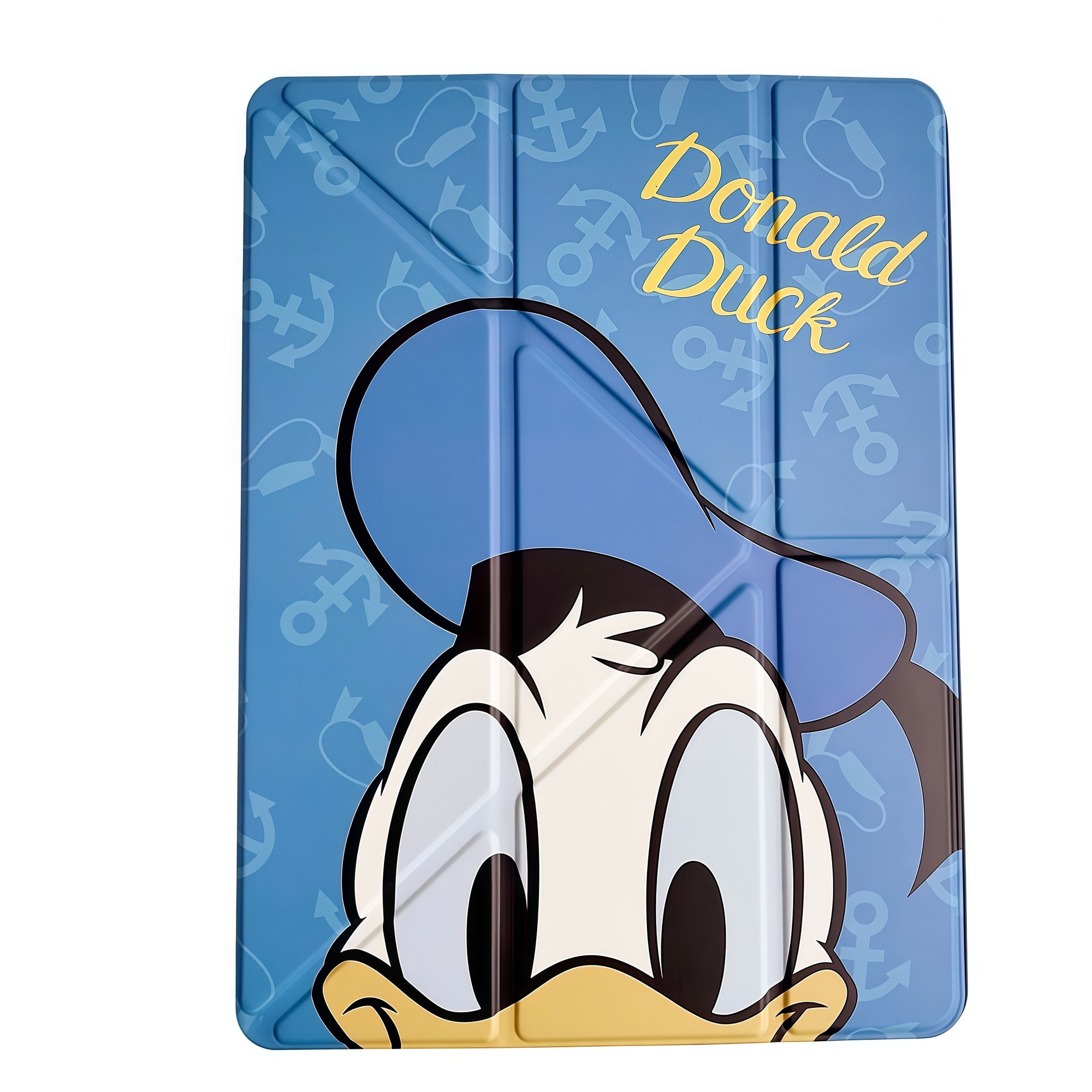 Husa Smart Cover pentru iPad 10 10.9" (2022) / iPad 11 11" (2025), Stand Pliabil tip Y (Origami), Design Donald Duck, Slot pentru Pen, Functie Auto Sleep/Wake, Protectie Anti-soc, Albastru, Alb