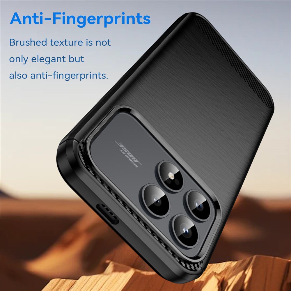 Husa pentru Xiaomi Poco F8 Pro, SKYDDAR INNOVATION, Carbon Silicone, din Silicon Slim, cu textura Fibra Carbon, set cu sticker, Negru