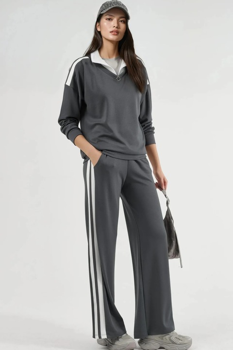 Trening lifestyle din doua piese, HiCCUP, gri, jerseu