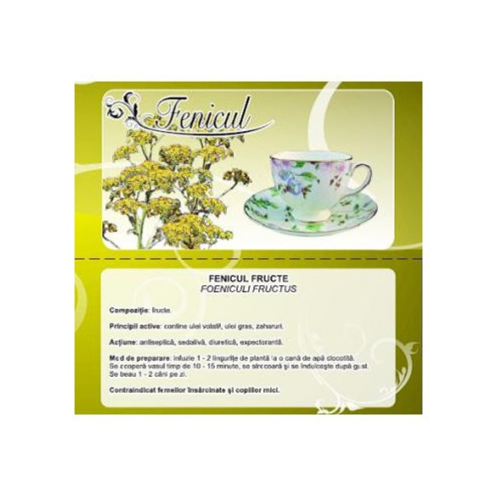 Ceai de Fenicul, Cyani, 50g, organic, planta