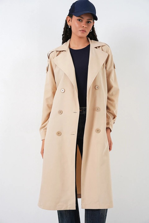 dama, Big Dart, lung, bej natural, textil, Bej Natural