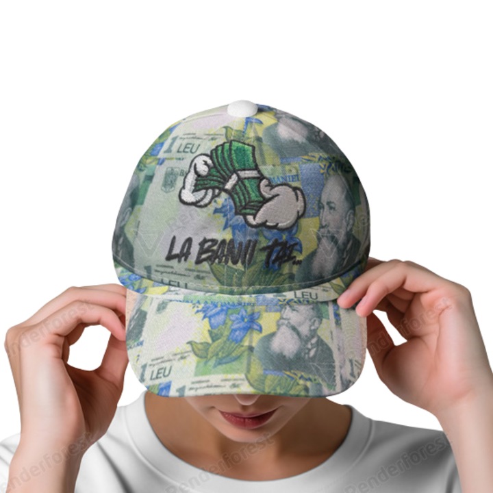 Sapca imprimeu bancnota 1 leu