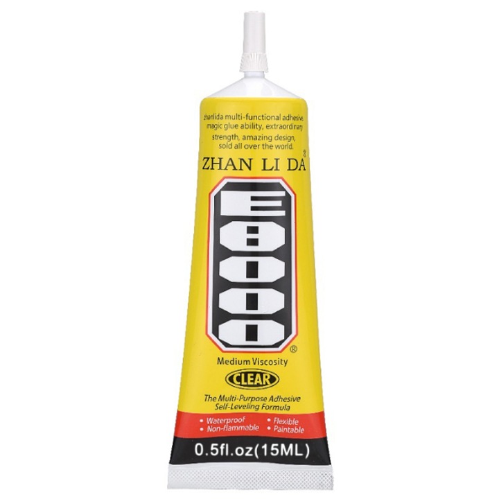 Zhanlida E-8000 folyékony ragasztó, 15ml, átlátszó, vízálló, rugalmas