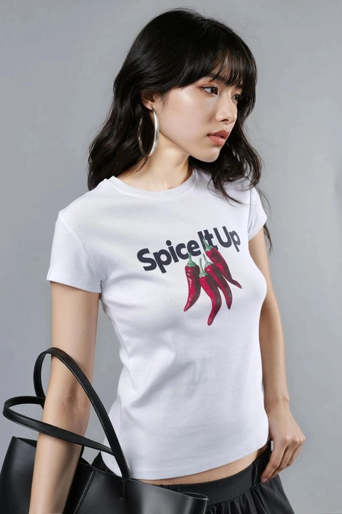 Tricou dama Busem, alb, bumbac