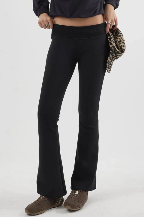 Pantaloni evazați Busem pentru femei, Negru