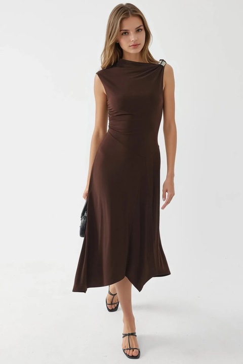 Rochie midi Busem, maro, jerseu