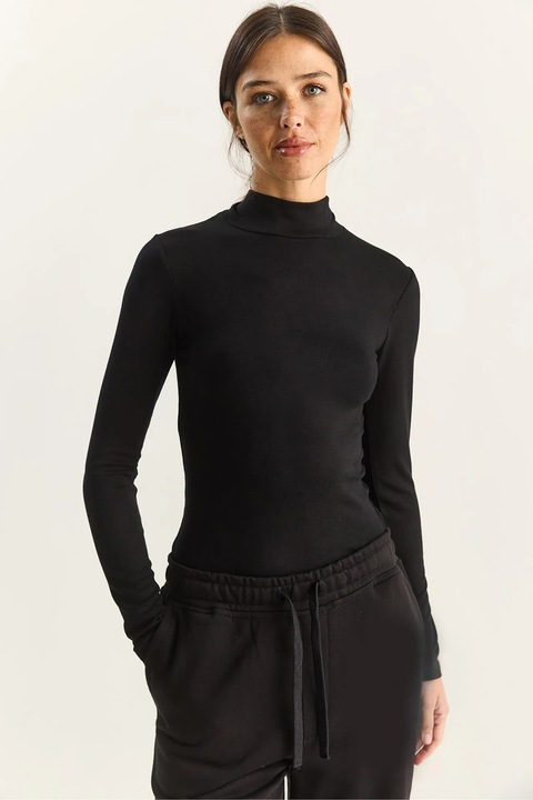 Bluza dama Bianco Lucci Slim Fit, Negru
