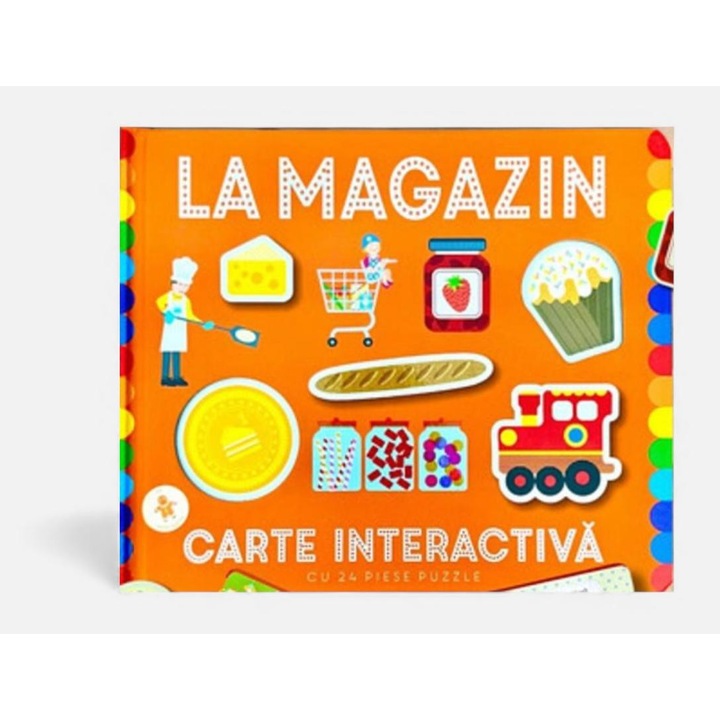 Interaktív könyv „A boltban”, 24 darabos puzzle, keménykötésű, 255x215mm