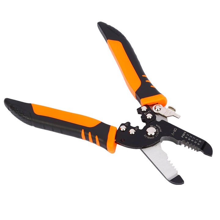 Мултифункционални клещи за рязане и оголване на кабели, 175 мм, манганова стомана, ергономичен дизайн