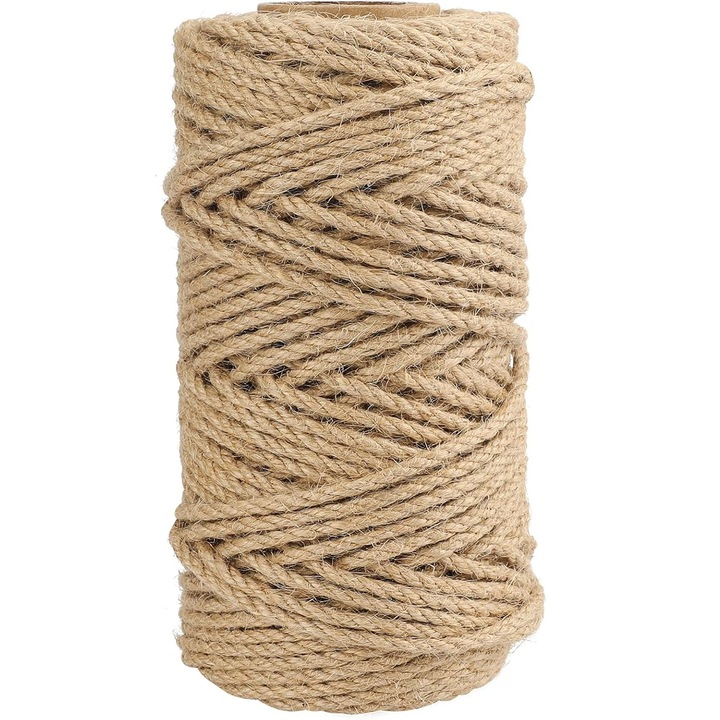 Juta zsineg, 4 mm, 50 m, csomagoláshoz, dekoráláshoz, kertbe