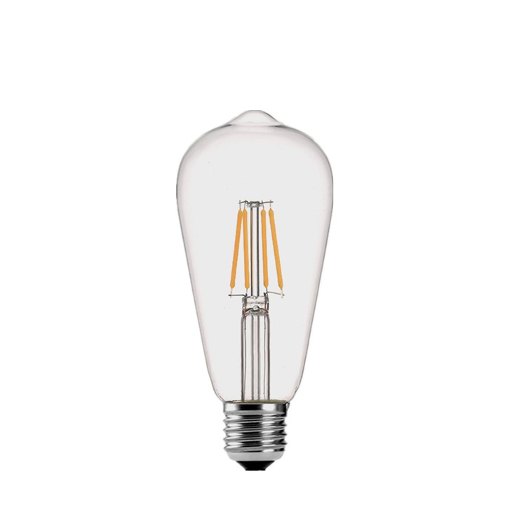 Set de 2 becuri LED, cu filament, E26, alb cald