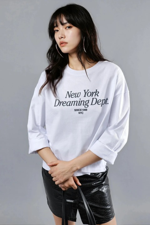 Bluza dama, Busem, maneca lunga, alb, jerseu, M INTL