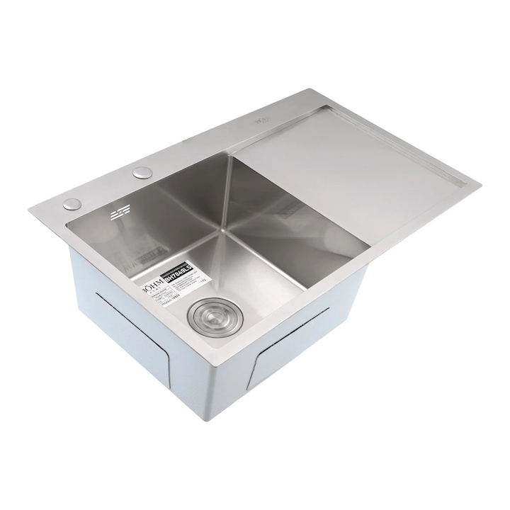 Chiuveta de bucatarie din inox alimentar SUS304 – BOHM BH7849LS SATIN 780 × 490 × 215 mm