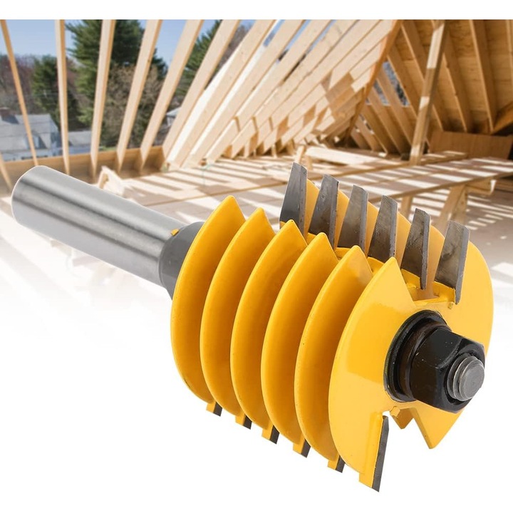 Set de 6 freze ajustabile, 8mm, 11.9mm adancime de taiere, pentru prelucrarea lemnului