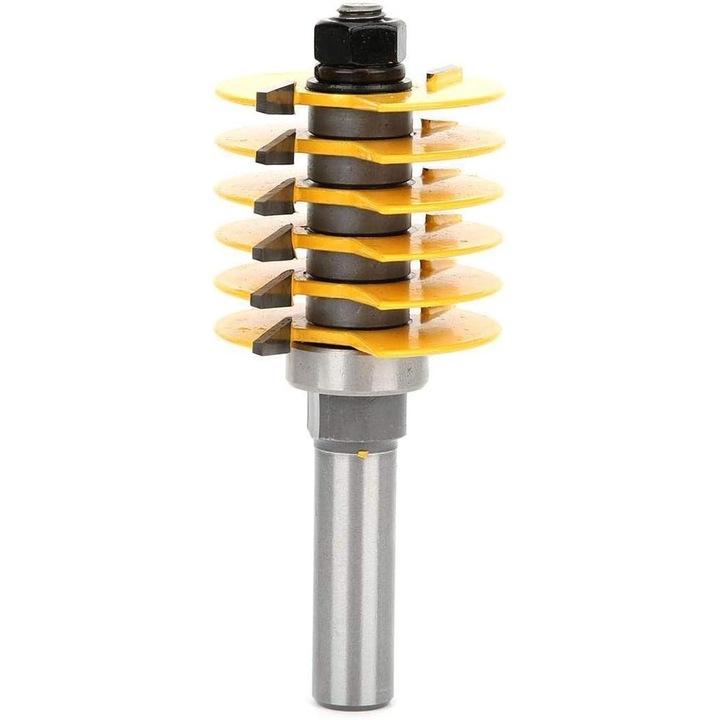 Freza ajustabila pentru lemn, 6 lame galbene, 8mm, 11.9mm adancime taiere