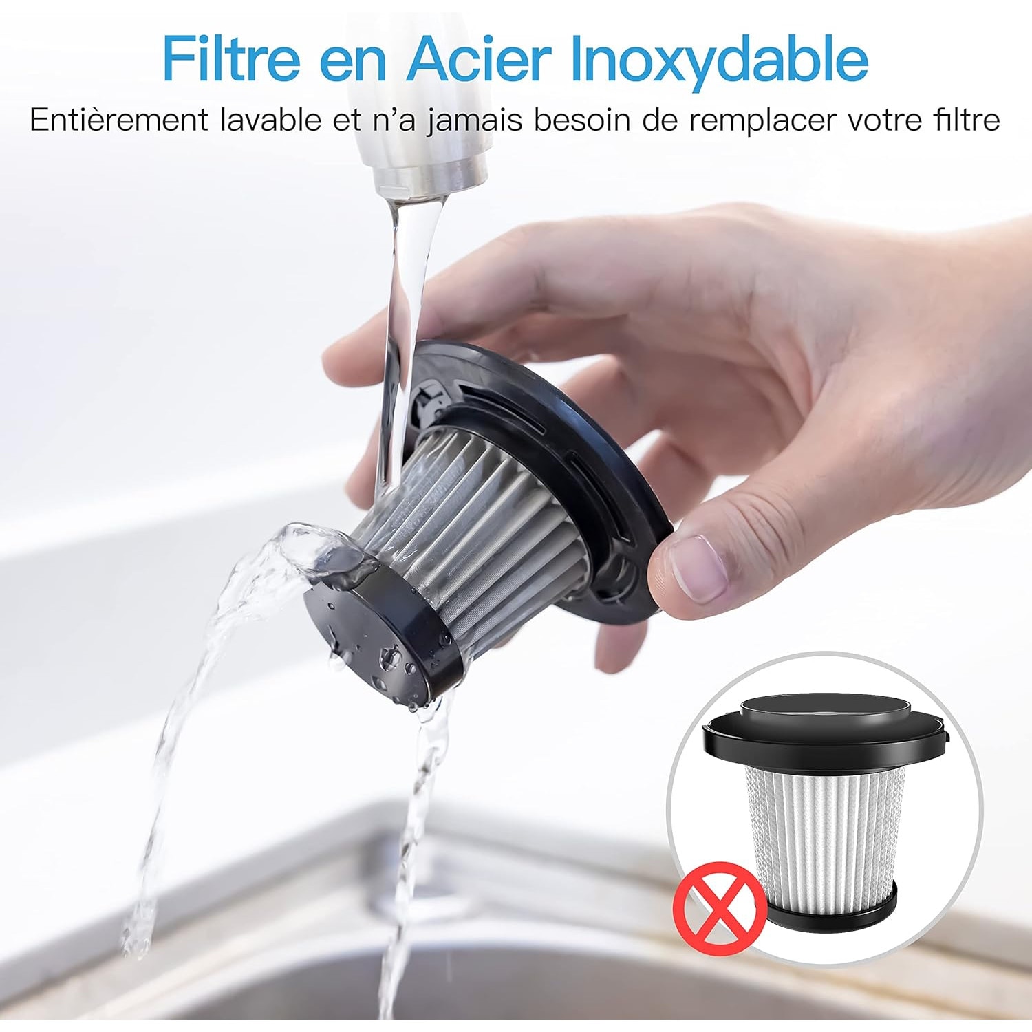 Aspirator portabil fara fir, 9000Pa, filtru din inox, 640g, pentru acasa si masina