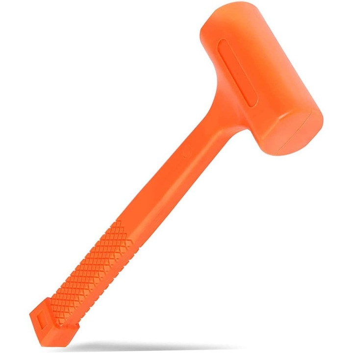 Holtütős kalapács, 2 lb, poliuretán test, gumi fogantyúk, narancssárga, 280mm