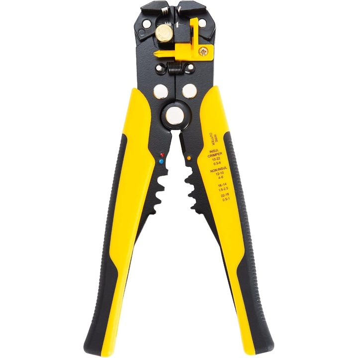 Мултифункционална клеща за тел, 3 в 1, прецизна настройка, 0.2-6 мм, жълто/черно, 205 мм