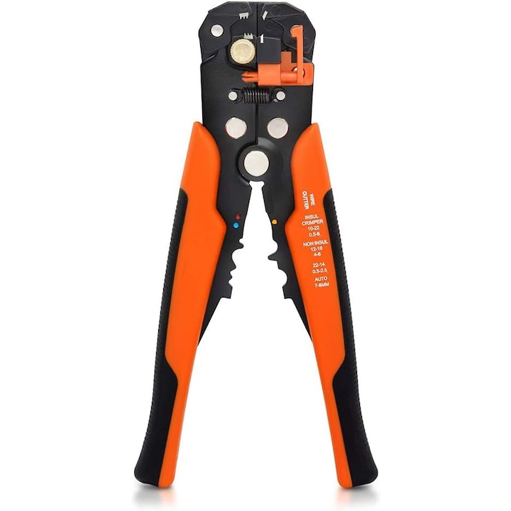 Автоматична клеща за оголване на кабели, 3 в 1, от манганова стомана, 10-24 AWG, с противоплъзгаща дръжка