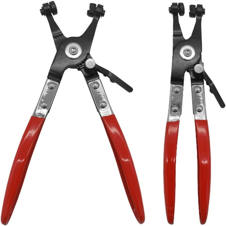 Bilincs fogó készlet, 2 db, teljes hossza 225mm, maximális nyitás 40mm, piros