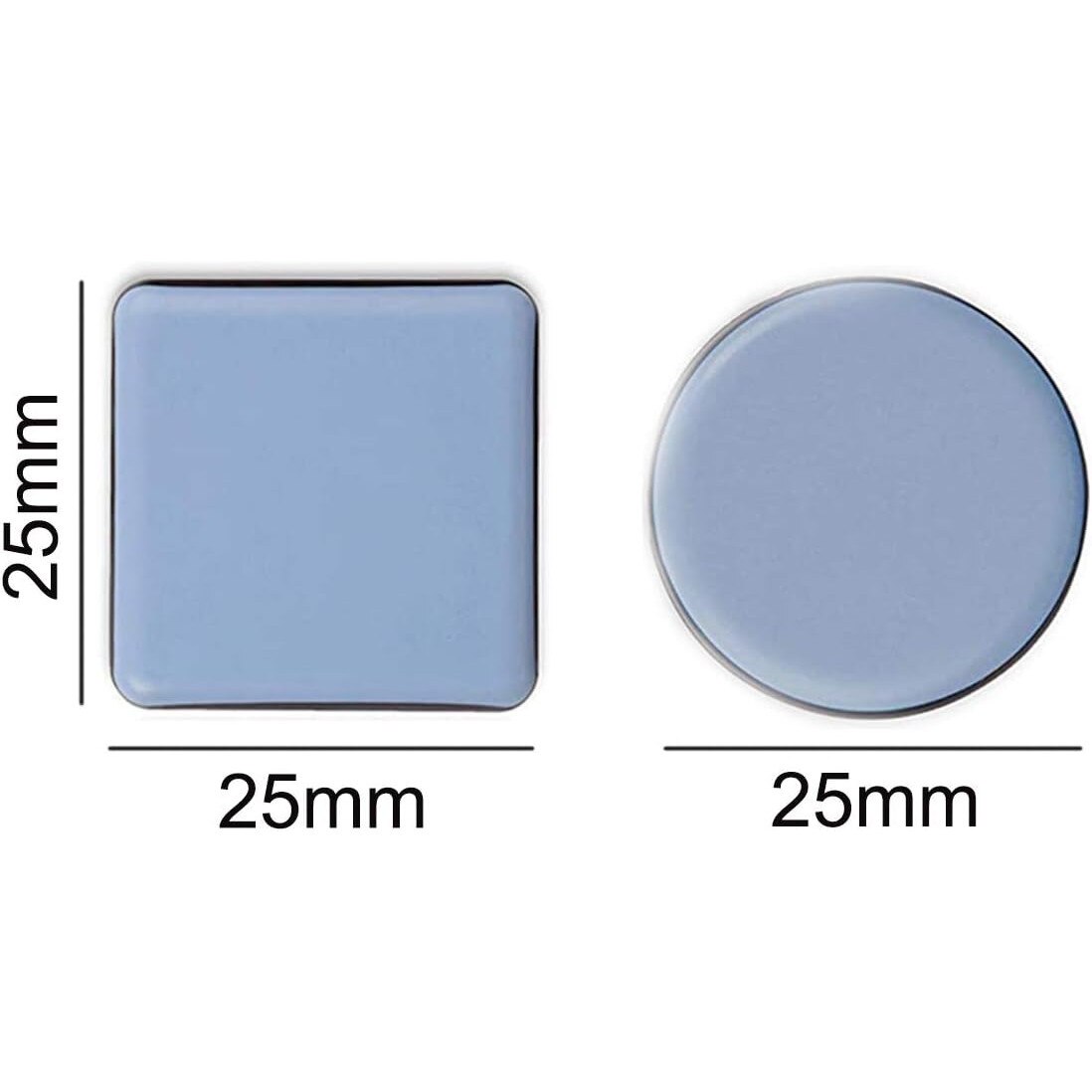 Set 16 glisiere adezive Teflon pentru mobilier, 8 rotunde 25mm, 8 ...