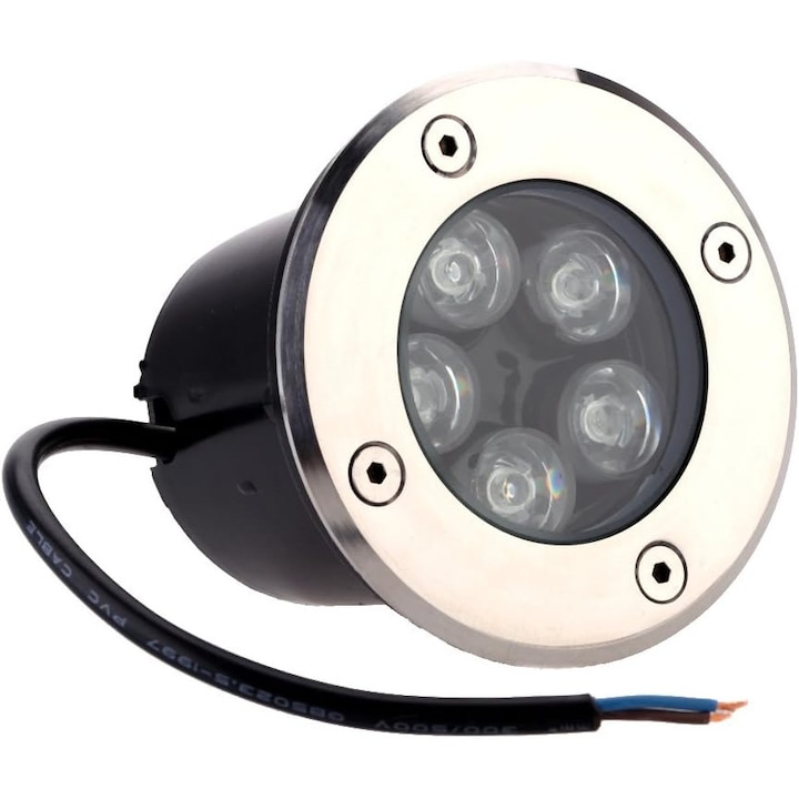 Spot LED incastrat pentru exterior, 5W, rezistent la apa si praf