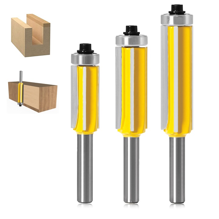 Set freze pentru lemn, 3 piese, 30x40x50mm, diametru 14x16mm, Teflon, otel de inalta carbon